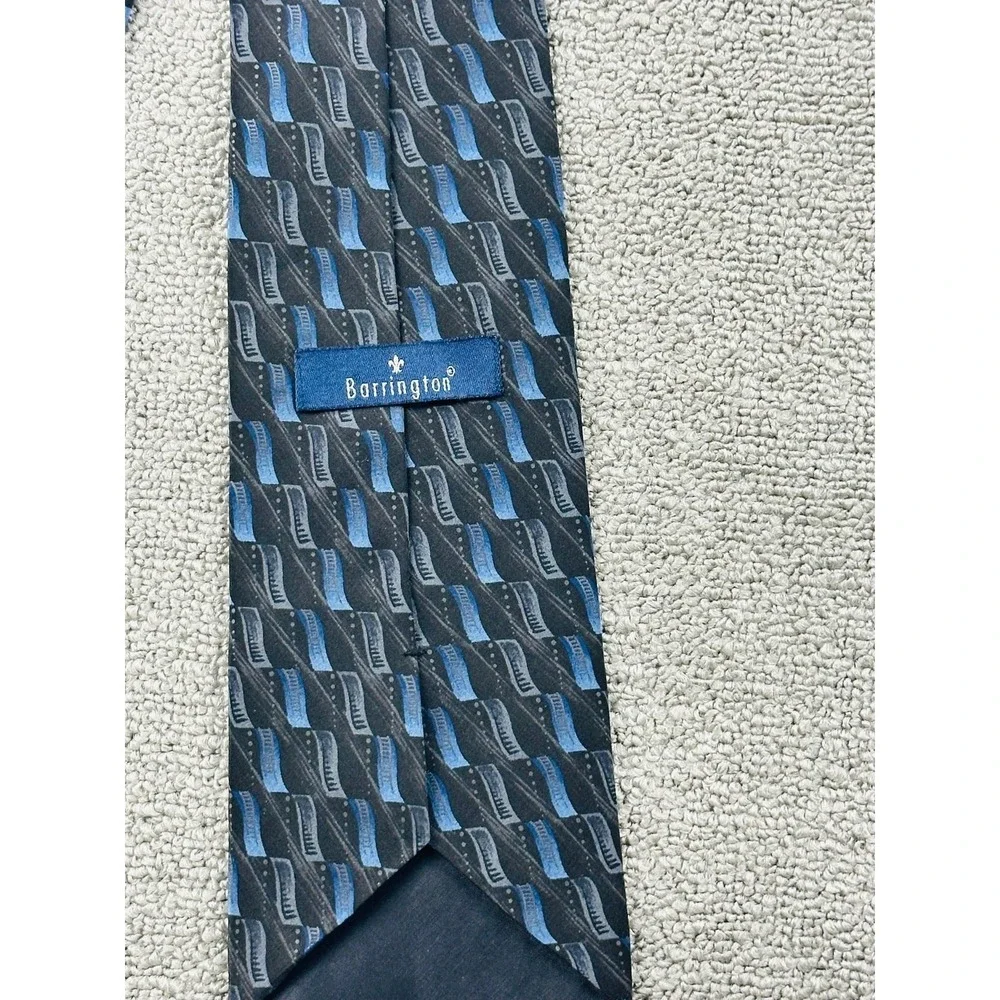 Vintage Barrington Tie‎ Men Multi Color 100% Silk Geometric Korea Made Formal